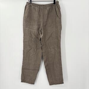 Nurture‎ 100% Linen Wide Leg Pants Taupe, Elastic Waist, Breathable Fabric, Sz S